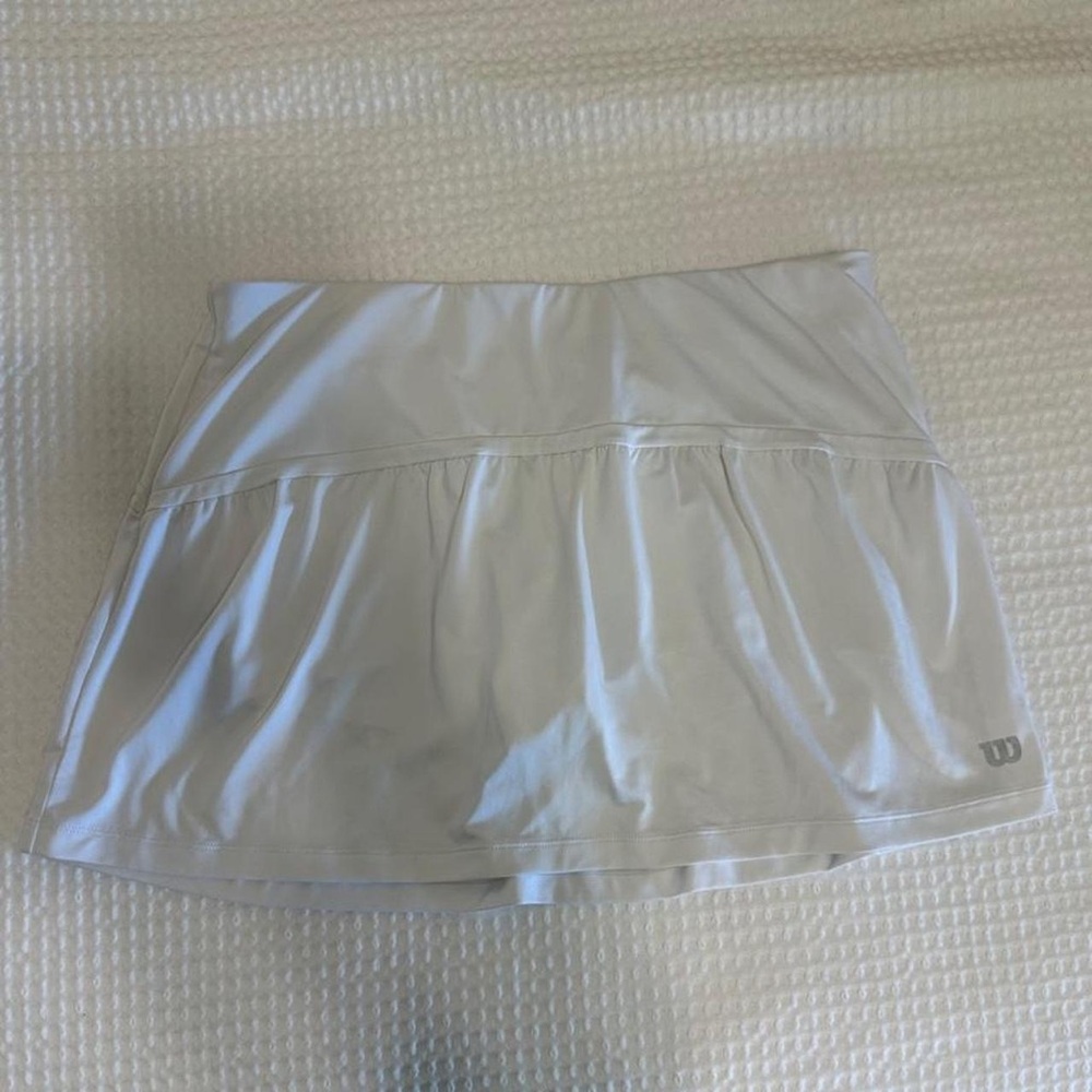 Wilson White Athletic Skater Skirt with Subtle Logo